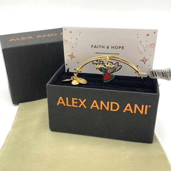 Alex and Ani Color Infusion Holiday Angel Charm Bangle Bracelet - Picture 11 of 11